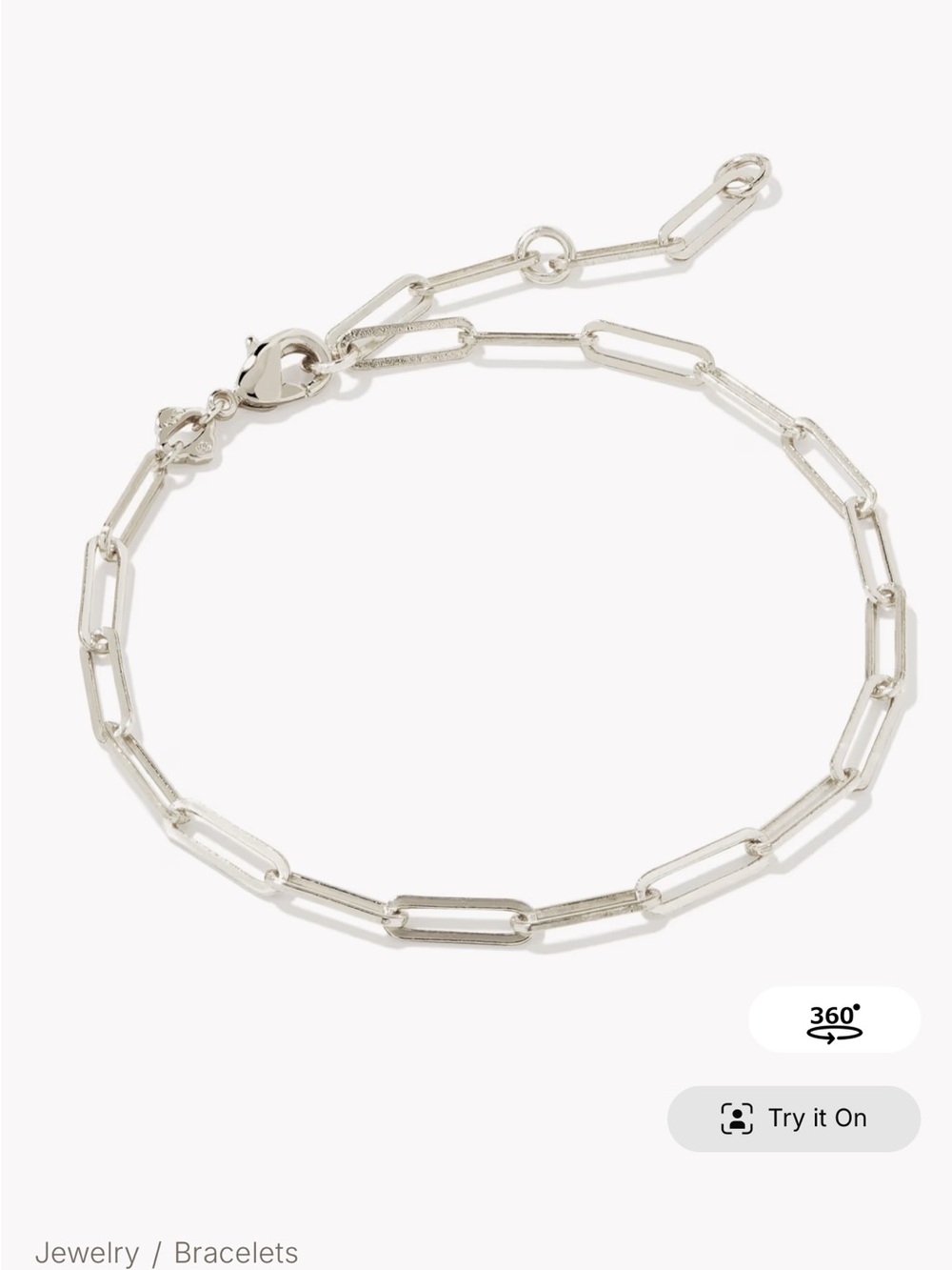 Kendra Scott Silver Paperclip Chain Bracelet